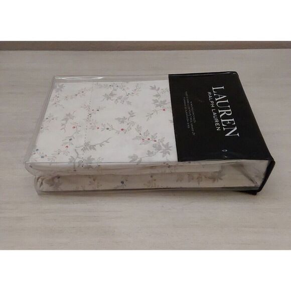 Ralph Lauren CAROLYNE VINE White Grey Floral Cotton King Pillowcases 2-Pack - Picture 6 of 10